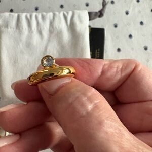 Sahira Gold Ring with Crystal Accent